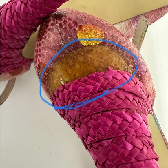 Dolce by Mojo Moxy Pink Polka Dot Snakeskin Bow Heels Y2K Size 7.5M SEE NOTE - Picture 15 of 16